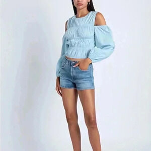 Topshop 100% Cotton Top Long Sleeve Size 4